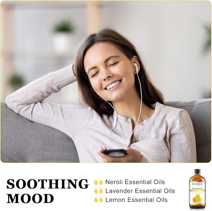 EUQEE Helichrysum Essential Oil 4 oz/118 ml Large Bottle Premium Helichrysum Oil with Glass Dropper - Great for Diffusers, Humidifier, Candle & Soap Making