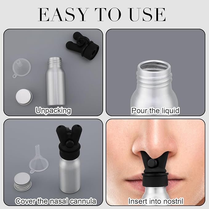 Chunful 2 Pcs Essential Oil Inhalers Leakproof Double Hole Aluminum Aroma Nasal Inhaler Cap Mini Perfume Dispenser Bottle for Enhances Aromatherapy