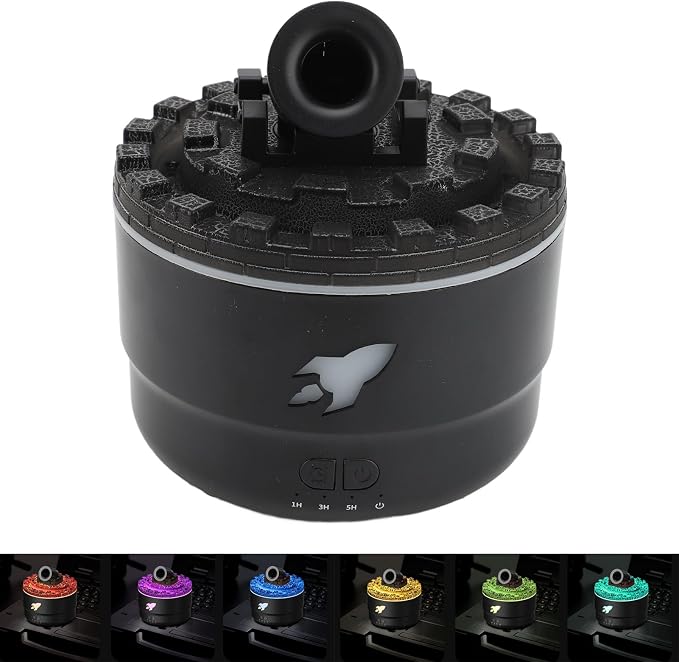 USB Fragrance Diffuser, Spiting Smoke Rings Design Cool Mist Humidifier Scent Machine for Home Bedroom Car Office Room (Black)