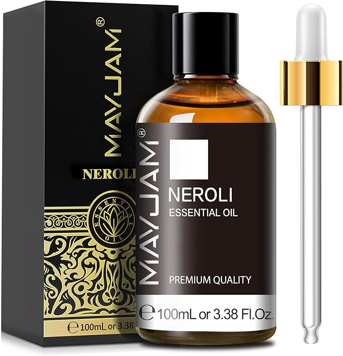 Neroli Essential Oil, MAYJAM Pure Essential Oils for Diffusers, 3.38FL.OZ/100ML Large Volume Neroli Oil with Premium Glass Dropper
