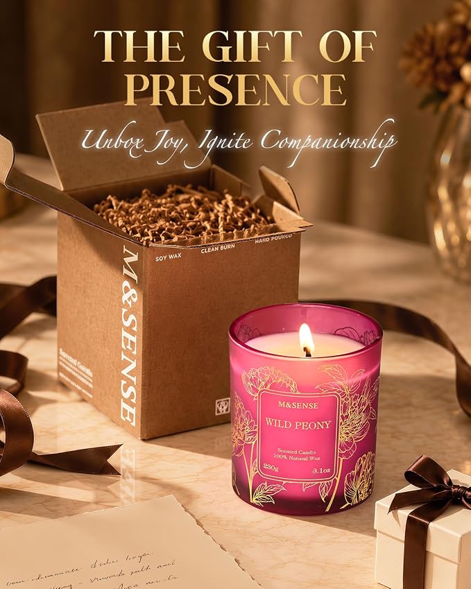 M&SENSE Coffee Nut Scented Candles, 8.1oz Non Toxic Candle Natural Soy Wax for Home, 42-Hour Long Lasting Aromatherapy Candle for Stress Relief, Warm Coffee Candle Gifts for Kitchen & Bedroom Decor