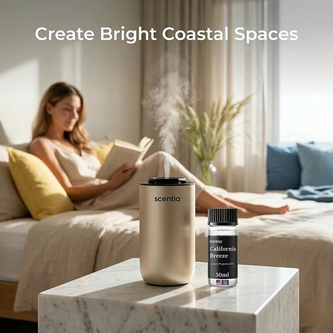 Scentia California Breeze Hotel Scent Diffuser Oil – Luxury Fragrance Inspired by Delano Beach Club – 50 mL – Orange, Green Tea & Jasmine Essential Oil Blend for Home, Office & Aromatherapy Diffusers