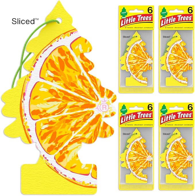 LITTLE TREES Car Air Freshener | Hanging Tree Provides Long Lasting Scent for Auto and Home | Sliced, 24 Air Fresheners (Pack of 36)