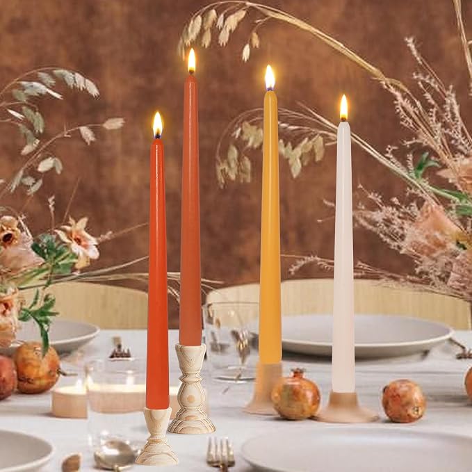 Candlesticks Long Taper Candle,Orange Scented 10 Inches Gradient Orange Candle Sticks Smokeless Tapered Candles for Home Décor Holiday Gifts