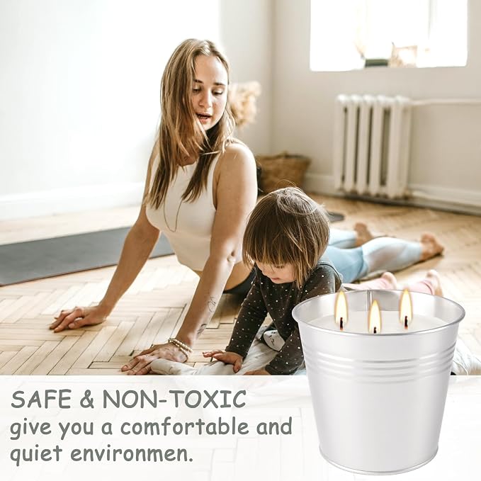 Large Citronella Candles Outdoor-4x150z3-Wick Bucket Candle for Home Patio Candleup to 240 Hours, Summer Camping HugeCandle