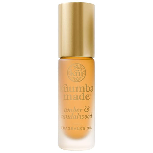 Kuumba Made Amber & Sandalwood Fragrance Oil, Long-Lasting Scented Oil Perfume Roller, Vegan, Alcohol-Free, 0.15 Fl Oz