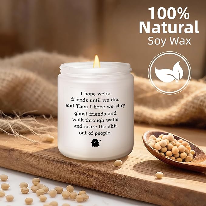 Friend Gifts, Friendship Gifts for Women, Funny Birthday Gift for Friends Christmas Halloween Bestie Gift for Women - Lavender Scented Candle