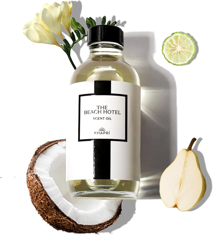 Hotel Inspired Home Perfume Collection -The Beach Hotel Scent – Luxury Essential Oil Blend for Diffusers (150mL/5.1 Fl Oz) Aroma with Pear, Freesia & Bergamot | Premium-Grade Oil, Made in USA