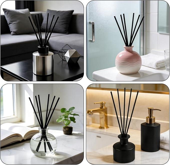 Reed Diffuser Sticks Refill, 20cm (8-inch) 3mm Fiber Reeds - 50 Pcs Natural Unscented, Ideal for Fragrance Oil, Non-Breaking & Non-Staining Replacement Sticks