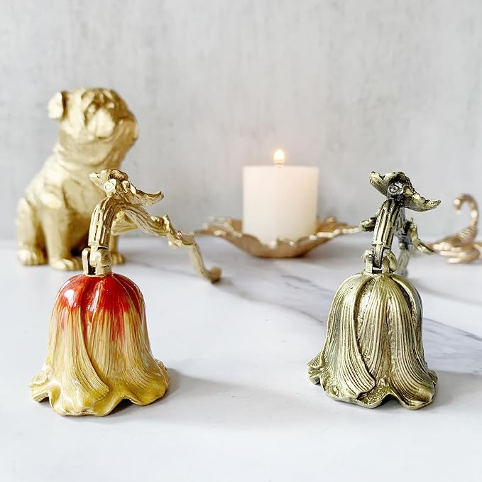 Ginkgo Candle Snuffer, Hand-Painted Metal Candle Extinguisher with Non-Slip Handle, Elegant Decorative Candle Tool for Hanukkah, Christmas, Birthdays (Yellow & Red Ginkgo)