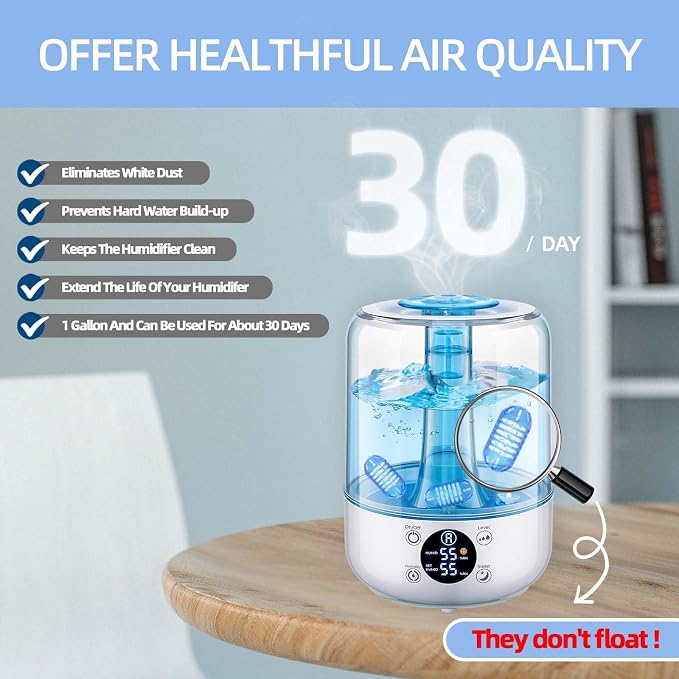 15 Pack Universal Humidifier Cleaner, Demineralization Cartridge for Humidifier Compatible with All Humidifiers and Fish Tanks Cleaning Ball, Water Softener Cleaner, Reduce Scale and White Dust, Blue