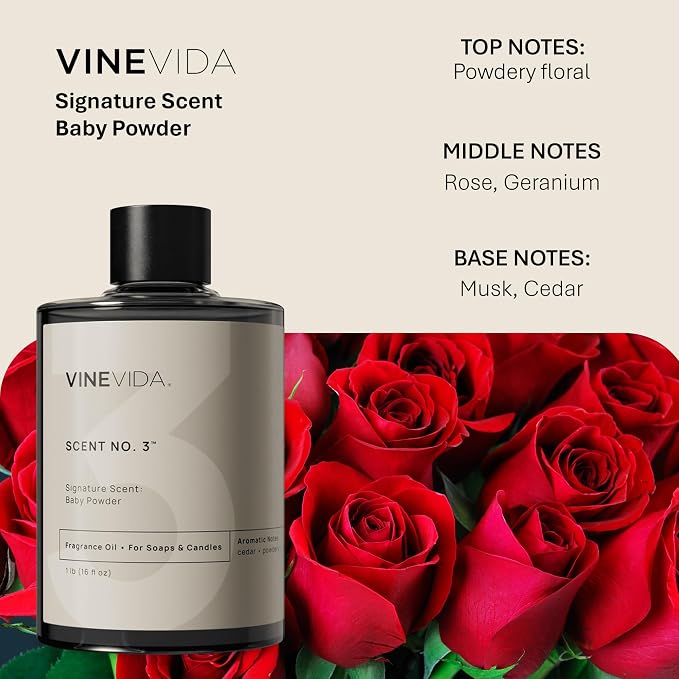 VINEVIDA [16oz] Baby Powder Fragrance Oil for Candle Making and Soap Making - Premium Candle Scents for Soy Candles