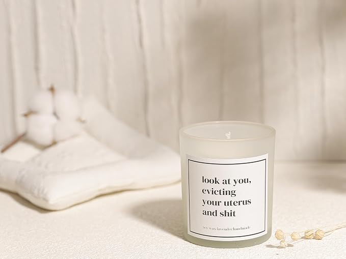 Get Well Soon Gifts for Women,mom,Grandma,Daughter,Sister,Friends,Coworkers.Look at You evicting Your Uterus Soy Candle,Hysterectomy Gift,Surgery Recovery Gifts for Friends