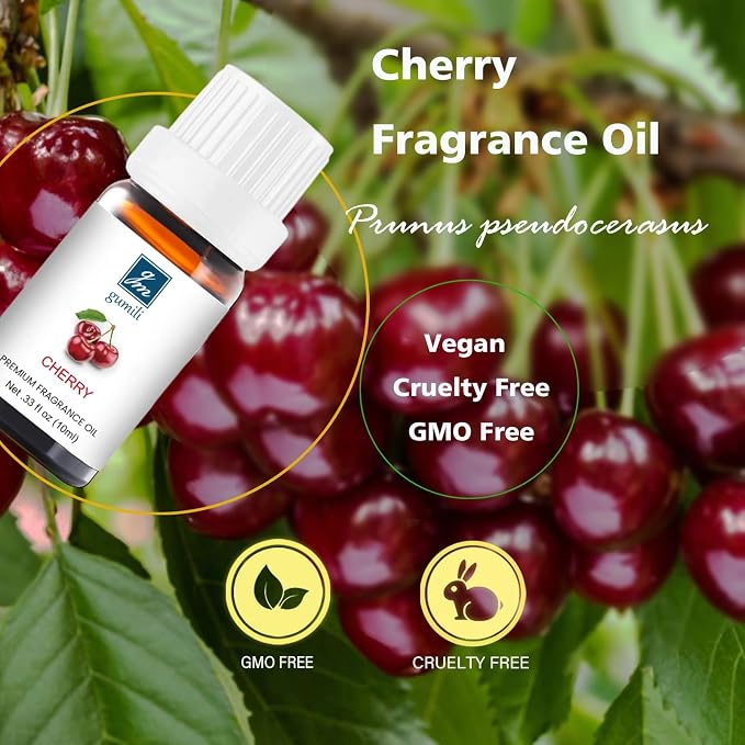 GM Gumili Cherry Essential Oil - Natural Fragrance for Aromatherapy, Body, Perfume Making, Candles, Soap, Room Spray, Diffuser Blends - Pure Home Fragrance, 10mL Undiluted - Pack of 2