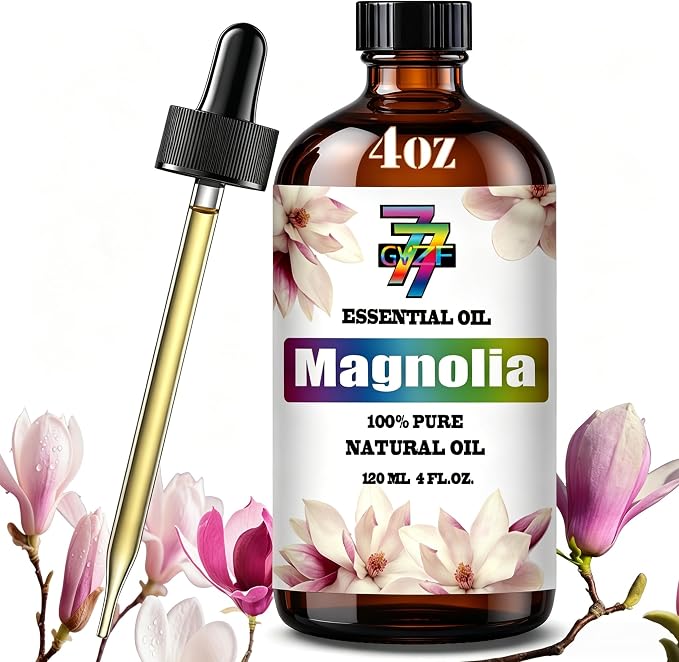 Magnolia Essential Oil, Magnolia Oils, for Diffuser, DIY Candles, Soap, Humidifier, Living Room, Gift, Essential Oil, GV77ZF Magnolia Fragrance Oil - 4 fl oz (120 ml)
