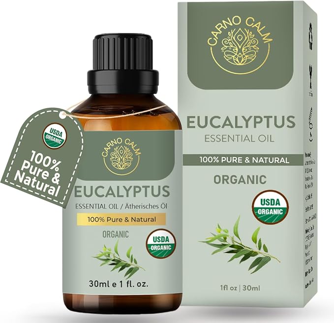 Eucalyptus Essential Oil | USDA Certified Organic Eucalyptus Oil | for Skin and Hair | for Aromatherapy and Diffuser | DIY Uses | 1 Fl oz