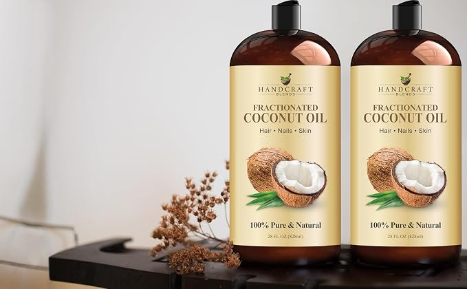 Handcraft Blends Fractionated Coconut Oil - 28 Fl Oz - 100% Pure and Natural - Premium Grade Carrier Oil for Skin and Hair - Hair and Body - Massage