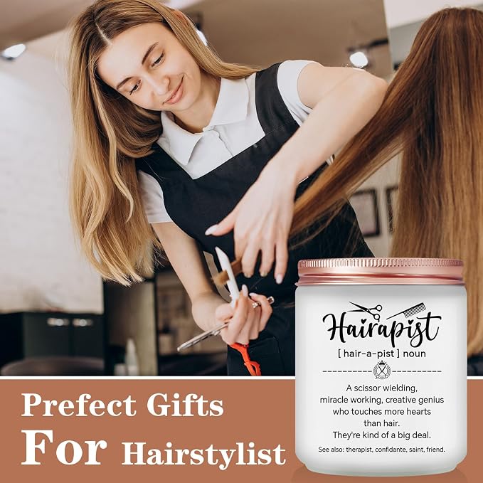 Hair Stylist Gifts for Women Men - Female Hairdresser Gifts Idea, Birthday Christmas Gift for Hairapist Barber Salon Owner Cosmetology Student Graduation Present - Lavender Scented Candle