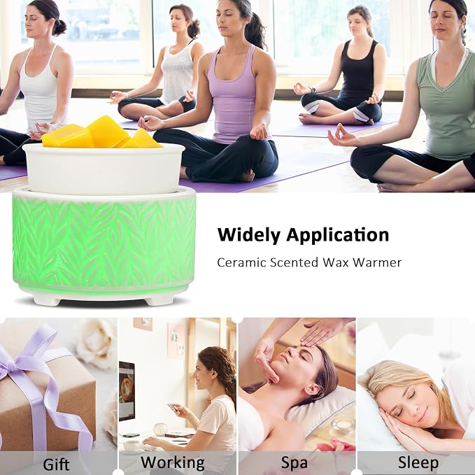 EQUSUPRO Wax Melt Warmer for Scented Wax Melts- Electric 4 in-1 Ceramic Candle Wax Warmer Burner Fragrance Wax Melter for Home Office Bedroom Living Room Decor & Gifts for Women