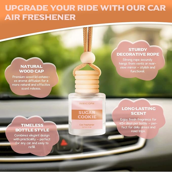 Car Air Freshener Diffuser Hanging, Sugar Cookie Fragrance Oil
