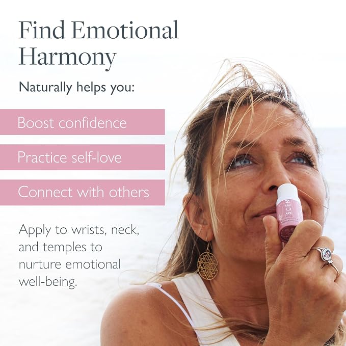 Scentered Aromatherapy Balm Stick - Love - Rose Essential Oils Rub On for Emotional Regulation & Balance with Ylang Ylang & Cedarwood - Gifts for Valentines Day for Her