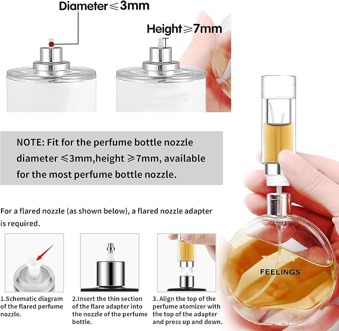 MUB Perfume Travel Refillable Atomizer Bottle 5ml Glass Overmolding Unique Top-Filling Leak-Proof Spray Bottle Atomizer Sprayer for Perfume Cologne Mini Travel Size Empty Pocket Portable - yellow