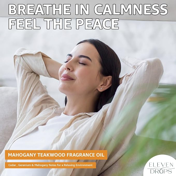 Mahogany Teakwood Fragrance Oil | Cedar, Geranium & Mahogany Notes | Long Lasting Scent Reed Diffuser Oil for Home, Office, Hotel, Car & Linen Spray | Pet Friendly IFRA Compliant, 16 oz