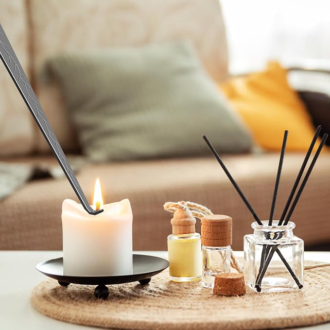 calary Candle Wick Trimmer, Candle Snuffer and Wick Dipper & Candle Accessory Set, 3 in 1 Candle Care Kit for Candle Lover (Black)