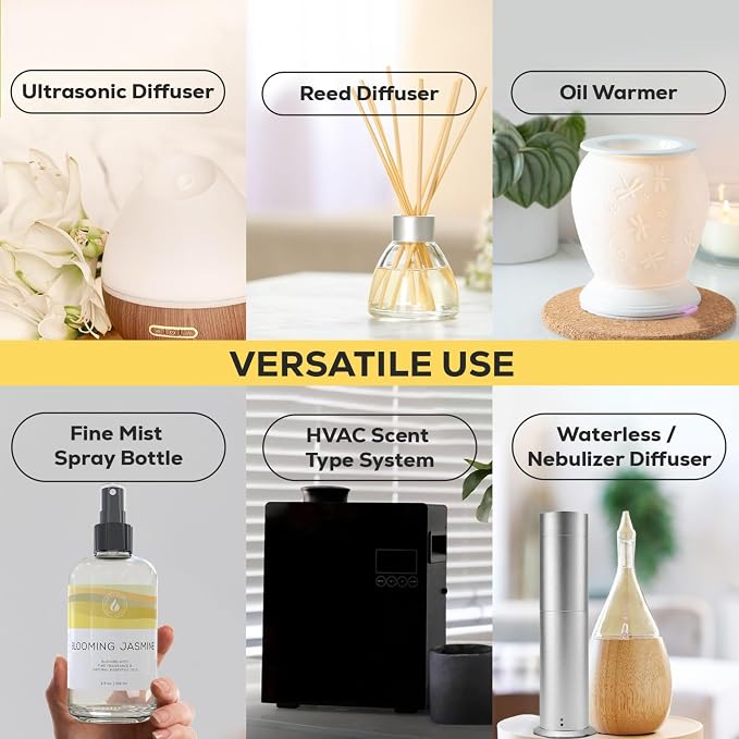 Aroma Country Blooming Jasmine Diffuser Oil - Luxury Essential Oils for Diffuser Refill & Air Freshener Room Spray - Long-Lasting & Natural Home Fragrance, Scented Oil (8.5 Fl. oz)