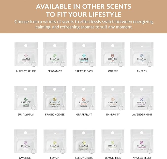 Essence Nasal Diffuser Ring | Solid Scents Essential Oils | Aromatherapy Nose Ring | Personal Scent Clip for Travel, Work & Everyday Use | Made in USA | Create It | 3 Pack
