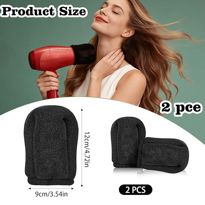 2Pcs Universal Sock Diffuser for Hair Dryer, Travel Hair Dryer Diffuser Sock‌, Soft, Heat-Resistant, Flexible,, Fits Most Hair Dryers