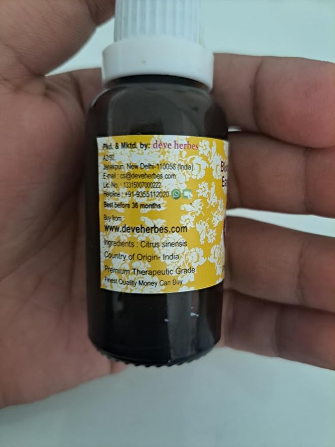 Deve Herbes Pure Blood Orange Essential Oil (Citrus sinensis) Steam Distilled 100ml (3.38 oz)