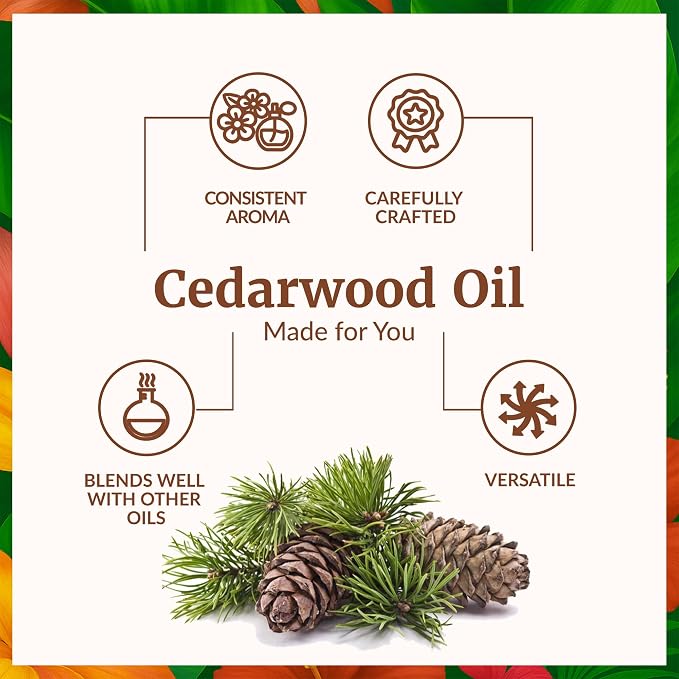 SVA Cedarwood Essential Oil 4 Fl Oz – for Diffuser, Skin & Hair Care – Ideal for Massage & DIY Blends - with Dropper