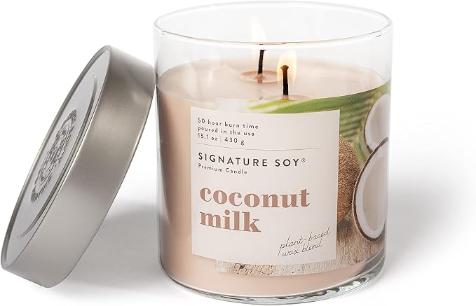 Signature Soy Lidded Coconut Milk Scented Candle, Large Jar