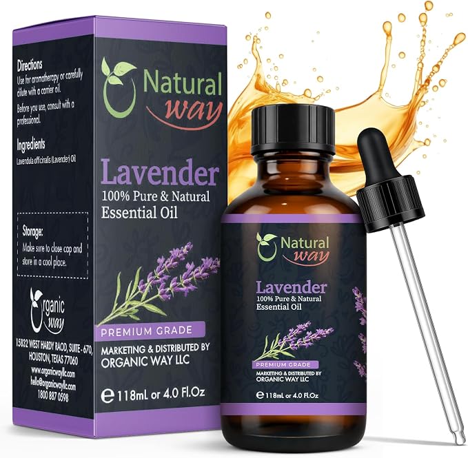 Lavender Essential Oil - Pure Aromatherapy Oil for Diffusers, Hair Growth, Skin, Scalp Care, Massage | Refreshing Hair Oil for Women & Men | Natural Essential Oil for Diffuser | 4 Fl Oz (120 mL)