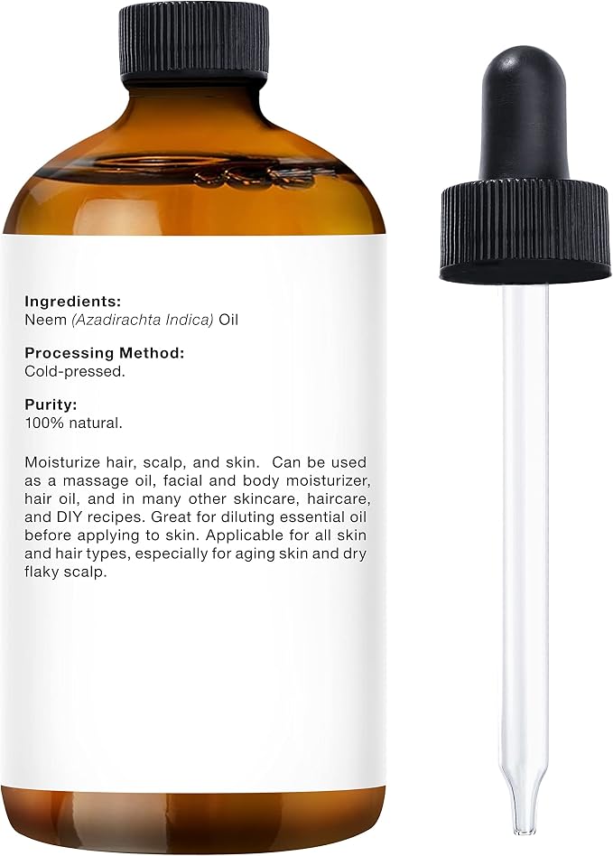 Majestic Pure Essential Oil with Glass Dropper - 100% Pure and Natural - Essential Oils for Diffuser, Aromatherapy, Soap and Candle Making, Neem Essential Oil, Neem Oil, 4 Fl Oz