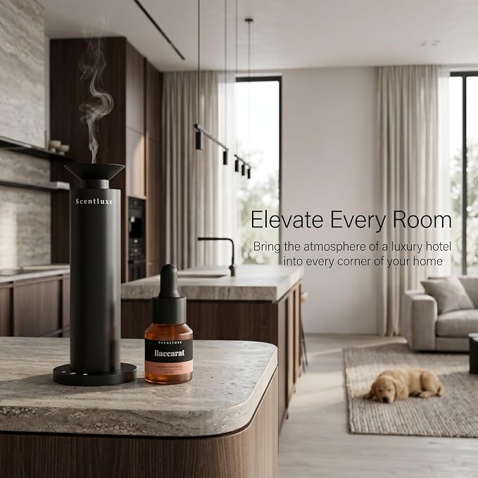 Hotel Diffuser Oil & Fragrance Scent Oil Inspired Baccarat - Essential Oil Blend for Home HVAC, Cold-Air & Ultrasonic Diffusers 15mL Glass Dropper Bottle with Luxury 5-Star Hotel Aromatherapy