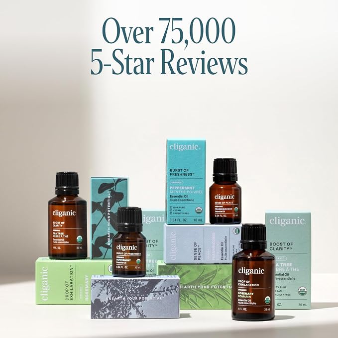 Cliganic Organic Palmarosa Essential Oil, 100% Pure Natural Undiluted (10ml), for Aromatherapy | Non-GMO Verified