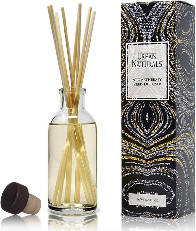 Urban Naturals Christmas Night Reed Diffuser Set - Cinnamon Spice, Almond, Clove, Cedarwood, Fresh Balsam and Fir Needle - Made in the USA