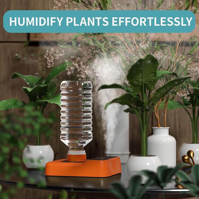 Travel Humidifier, Portable Humidifier for Plants, Bedroom, Office, Hotel or Car, 5000mAh Battery Operated Mini Cool Mist Humidifiers, Quiet 23dB, Auto-off, Night Light & BPA-Free, Orange-Red