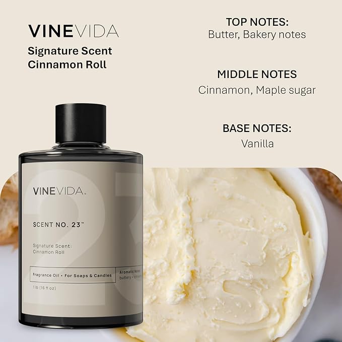 VINEVIDA [16oz] Cinnamon Roll Fragrance Oil - Fall Scent for Candle Making - Essential Oil - Candle Scents