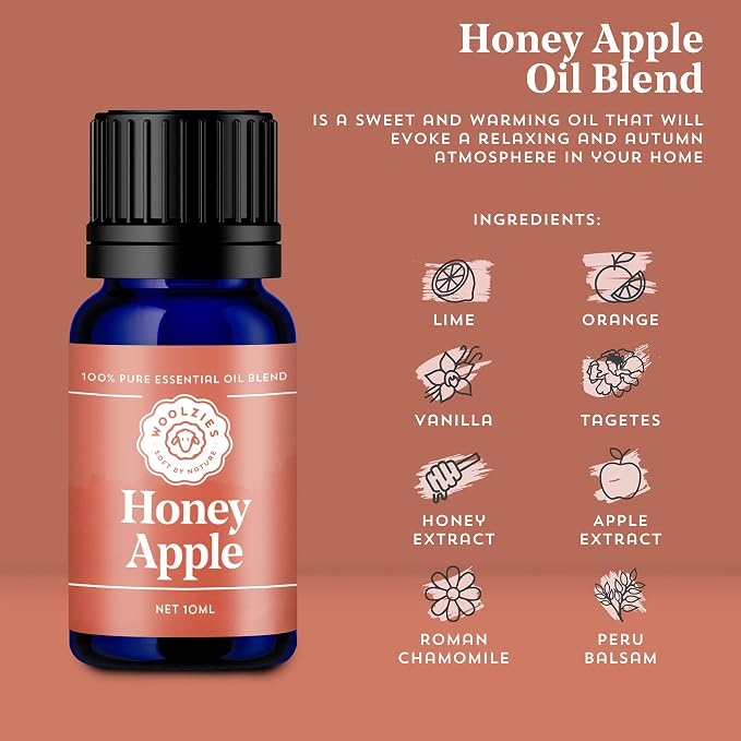 Woolzies Harvest Party Autumn Essential Oil Set of 3 Includes Spiced Cider, Pumpkin Pie, Honey Apple, Essentail Oil Blend