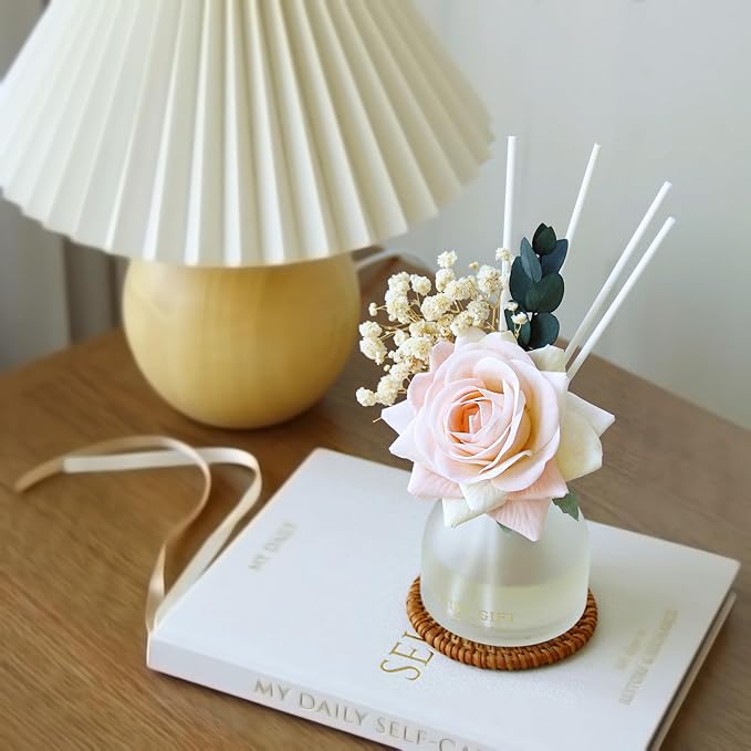 Reed Diffuser Set, 4.06 oz Scent Diffuser with 6 Sticks,Home Fragrance,Reed Diffuser for Bathroom Shelf Decor Jasmine Rose