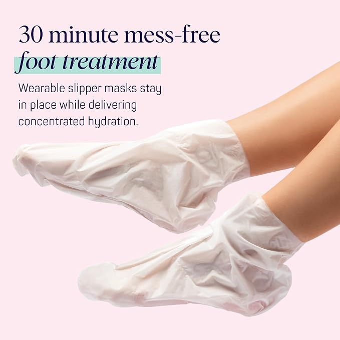 SpaLife Moisturizing Foot Sockies | Foot Mask for Dry Cracked Feet | Tea Tree Oil Softening Booties | Callus Remover Alternative | Self Care Gifts for Women | 8 Pack
