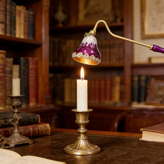 Candle Snuffer, Candle Extinguisher with Long Durable Handle, Vintage Wax Snuffer, Decorative Wick Snuffer, Perfect for Candle Lovers as Gifts