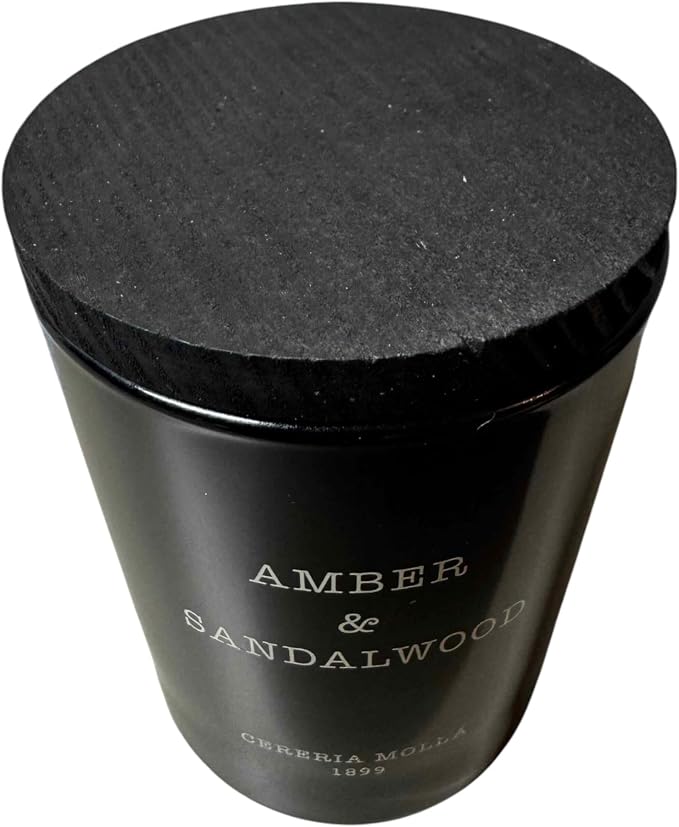 Cereria Molla Scented Candle Travel Size 2.4 oz - Luxury Home Fragrances - Handmade EU (Amber & Sandalwood)