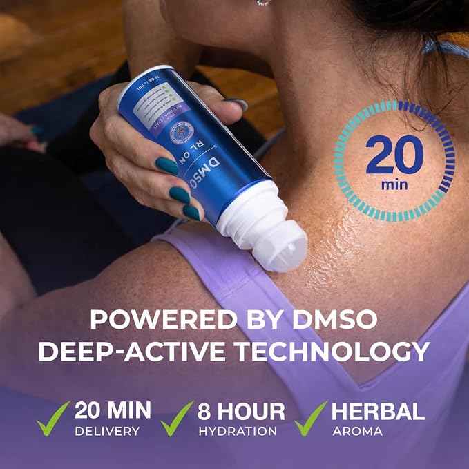 Dmso Roll-On Gel: Dsmo Lotion for Joint & Muscle Relief with Arnica, Magnesium Chloride, MSM, Menthol & Frankincense - Lavender Scented 3 oz / 2 Packs