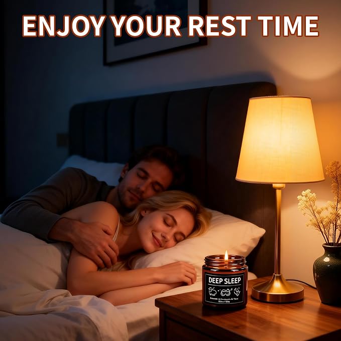 6 Pack Sleep Scented Candles Gift Set, Sleep Candle for Women Men, 3.5oz Natural Soy Candles for Home Scented, Stress Relief Candles Set, Relaxing Candles for Relaxation & Home Decor
