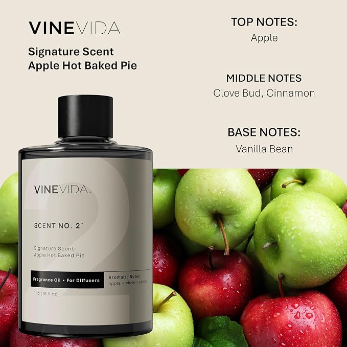 VINEVIDA [16 Fl Oz] Apple Hot Baked Pie Fragrance Oil for Cold Air Diffusers, Essential Oils for Diffuser Oil Refill & Air Freshener Room Spray