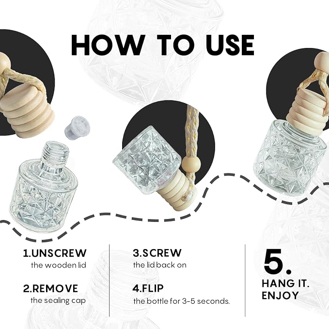 Car Air Freshener-Vanilla Mist Scent Car Fresheners Long Lasting Essential Oil Car Diffuser- Cute Car Accessories for Women Interior without Methyl Carbitol&Hexylene Glycol